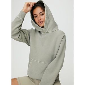 Aritzia TNA cozy fleece perfect hoodie seagrass green